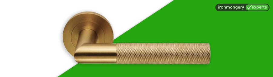 Satin PVD Brass Crown Knurled Lever on Rose