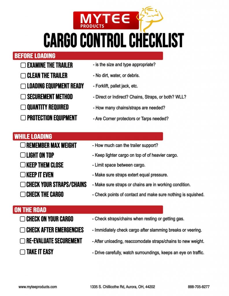 Cargo Control Checklist